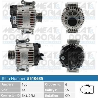 Meat & Doria 5510635 - Генератор vvparts.bg