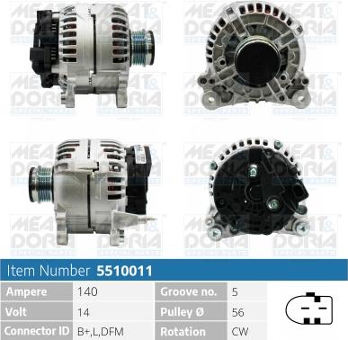 Meat & Doria 5510011 - Генератор vvparts.bg