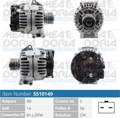 Meat & Doria 5510149 - Генератор vvparts.bg