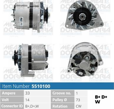 Meat & Doria 5510100 - Генератор vvparts.bg