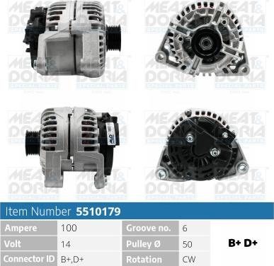 Meat & Doria 5510179 - Генератор vvparts.bg