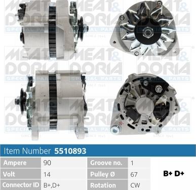 Meat & Doria 5510893 - Генератор vvparts.bg