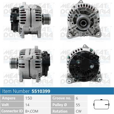 Meat & Doria 5510399 - Генератор vvparts.bg