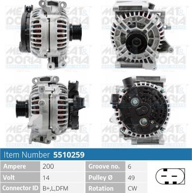 Meat & Doria 5510259 - Генератор vvparts.bg