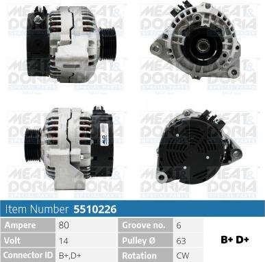 Meat & Doria 5510226 - Генератор vvparts.bg