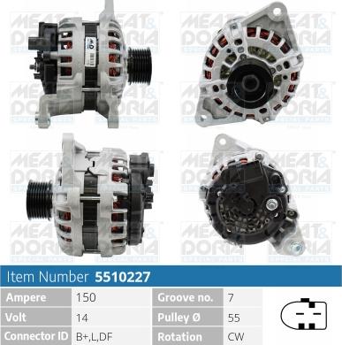 Meat & Doria 5510227 - Генератор vvparts.bg