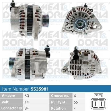 Meat & Doria 5535981 - Генератор vvparts.bg