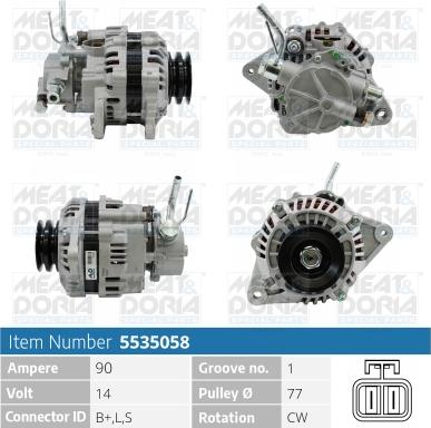 Meat & Doria 5535058 - Генератор vvparts.bg