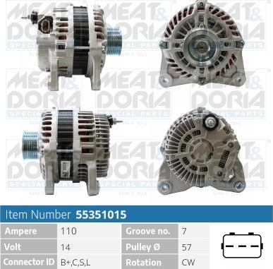 Meat & Doria 55351015 - Генератор vvparts.bg