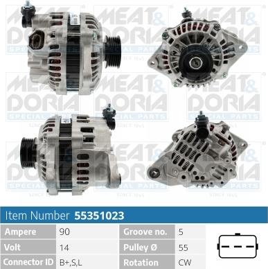 Meat & Doria 55351023 - Генератор vvparts.bg