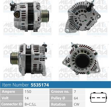 Meat & Doria 5535174 - Генератор vvparts.bg