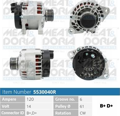 Meat & Doria 5530040R - Генератор vvparts.bg