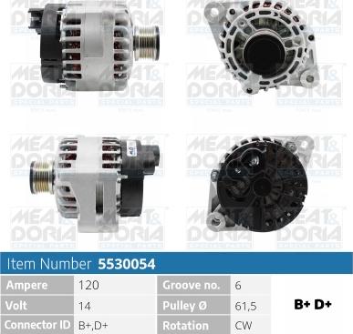 Meat & Doria 5530054 - Генератор vvparts.bg