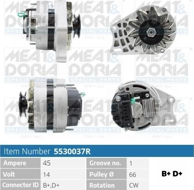 Meat & Doria 5530037R - Генератор vvparts.bg