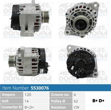 Meat & Doria 5530076 - Генератор vvparts.bg