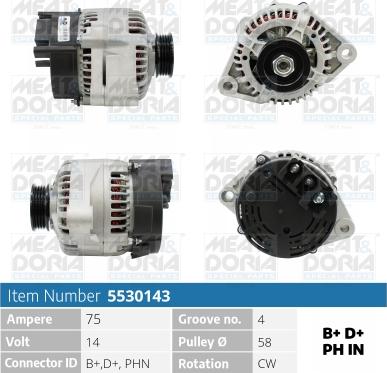 Meat & Doria 5530143 - Генератор vvparts.bg