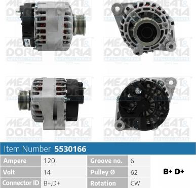 Meat & Doria 5530166 - Генератор vvparts.bg