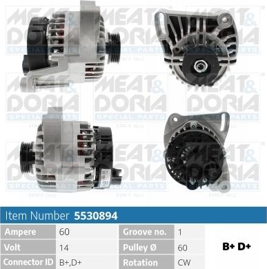 Meat & Doria 5530894 - Генератор vvparts.bg