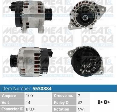 Meat & Doria 5530884 - Генератор vvparts.bg