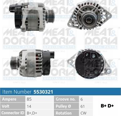 Meat & Doria 5530321 - Генератор vvparts.bg