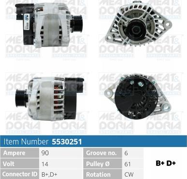 Meat & Doria 5530251 - Генератор vvparts.bg