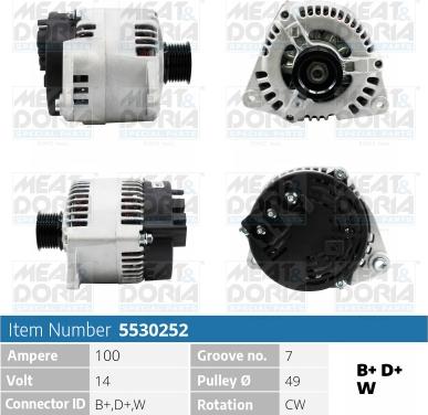 Meat & Doria 5530252 - Генератор vvparts.bg