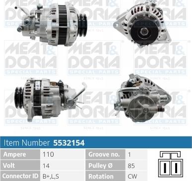 Meat & Doria 5532154 - Генератор vvparts.bg