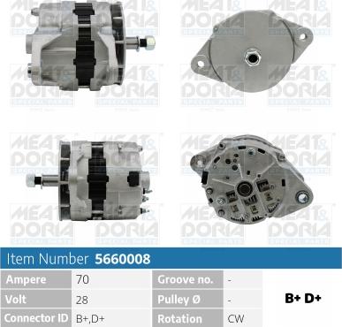 Meat & Doria 5660008 - Генератор vvparts.bg