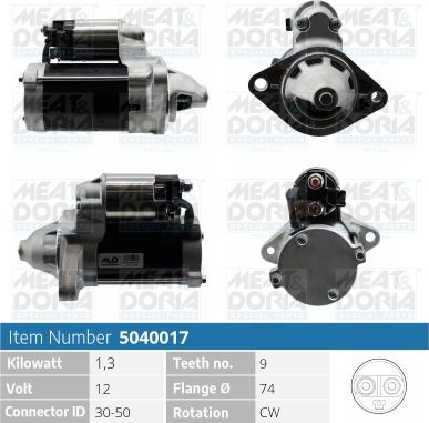 Meat & Doria 5040017 - Стартер vvparts.bg