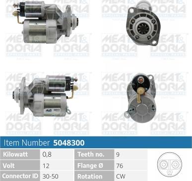 Meat & Doria 5048300 - Стартер vvparts.bg