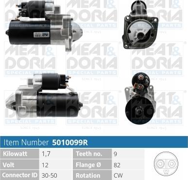 Meat & Doria 5010099R - Стартер vvparts.bg