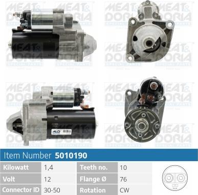 Meat & Doria 5010190 - Стартер vvparts.bg