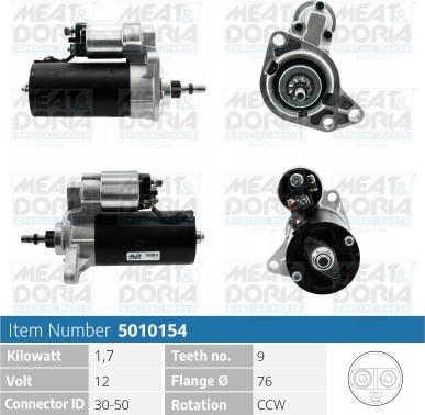 Meat & Doria 5010154 - Стартер vvparts.bg