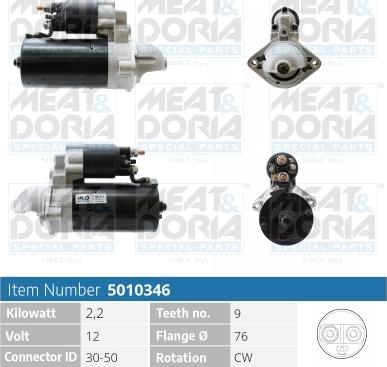 Meat & Doria 5010346 - Стартер vvparts.bg