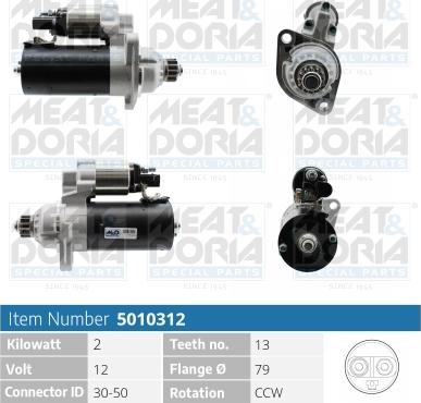 Meat & Doria 5010312 - Стартер vvparts.bg