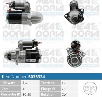 Meat & Doria 5035334 - Стартер vvparts.bg