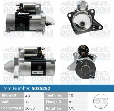 Meat & Doria 5035252 - Стартер vvparts.bg
