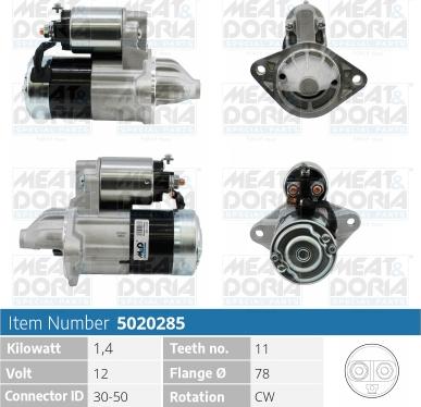 Meat & Doria 5020285 - Стартер vvparts.bg