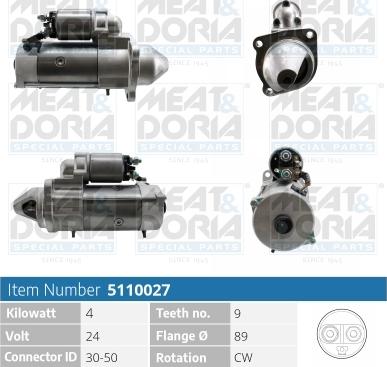 Meat & Doria 5110027 - Стартер vvparts.bg