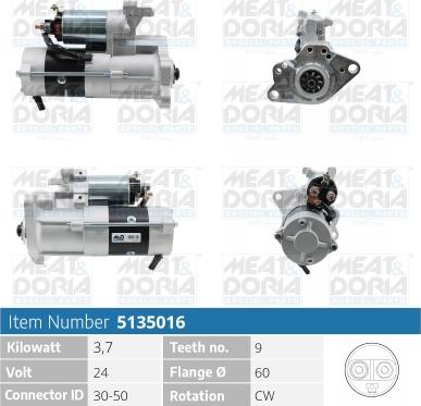 Meat & Doria 5135016 - Стартер vvparts.bg