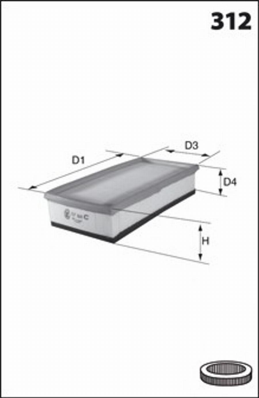 Mecafilter 182 - Въздушен филтър vvparts.bg