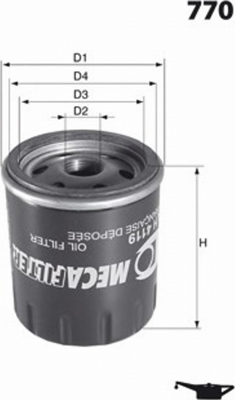 Mecafilter H45 - Маслен филтър vvparts.bg