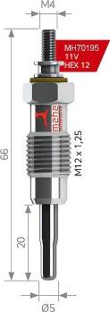 MEHA AUTOMOTIVE MH70195 - Подгревна свещ vvparts.bg