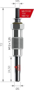 MEHA AUTOMOTIVE MH70100 - Подгревна свещ vvparts.bg