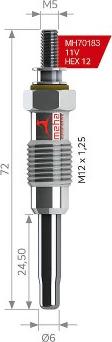 MEHA AUTOMOTIVE MH70183 - Подгревна свещ vvparts.bg