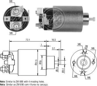 Messmer ZM4698 - Магнитен превключвател, стартер vvparts.bg