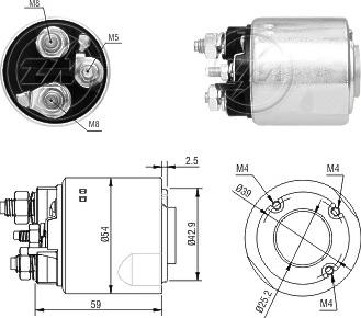 Messmer ZM2498 - Магнитен превключвател, стартер vvparts.bg