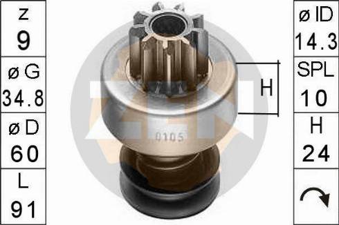 Messmer ZN0105 - Зъбно колелце, стартер vvparts.bg