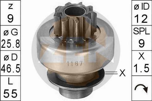 Messmer ZN1187 - Зъбно колелце, стартер vvparts.bg