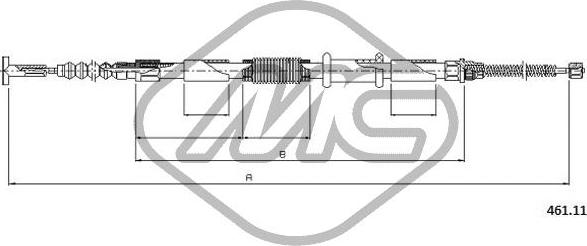 Metalcaucho 81314 - Жило, ръчна спирачка vvparts.bg